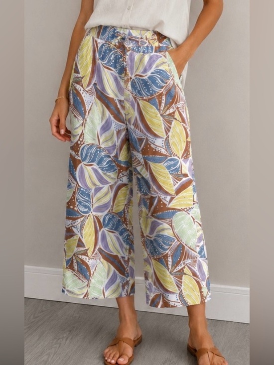 C&C California Pants - C&C California Linen Pants Crop Flowy Maxi Resort Island Hawaii Wide Leg Pockets